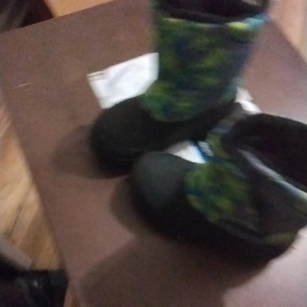 Kids' Green and Blue Camouflage Boots